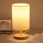 Premium Japanese Cylinder Wood Table Lamp - 1-Light Design for Living Room