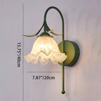 Retro Floral Iron & Glass Sconce