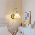 Retro Floral Iron & Glass Sconce