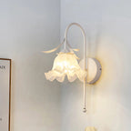 Retro Floral Iron & Glass Sconce
