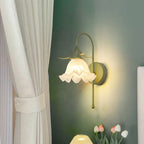 Retro Floral Iron & Glass Sconce