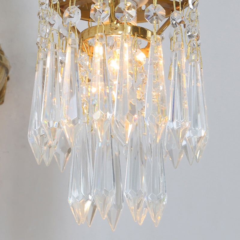 French Copper Crystal Wall Sconce