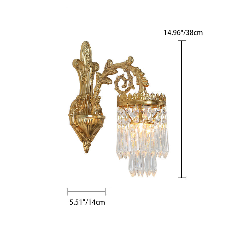 French Copper Crystal Wall Sconce