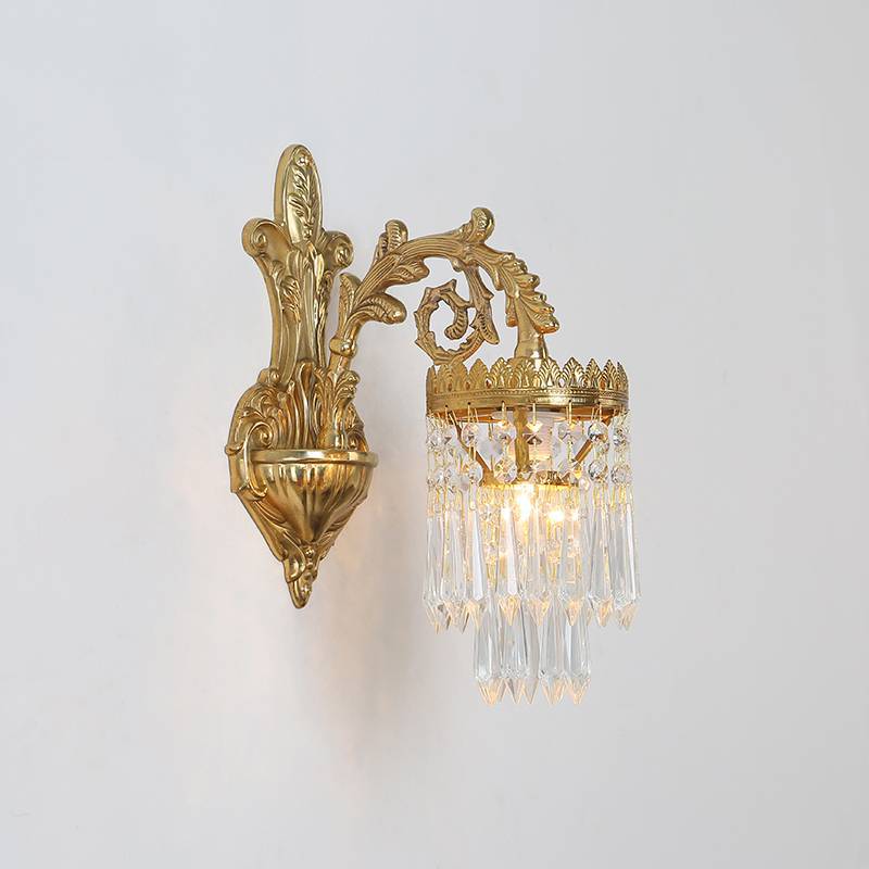French Copper Crystal Wall Sconce