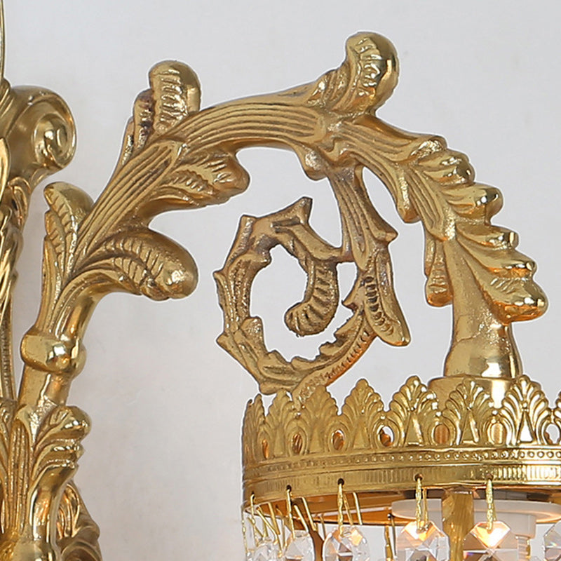 French Copper Crystal Wall Sconce