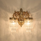 French Copper Crystal Wall Sconce