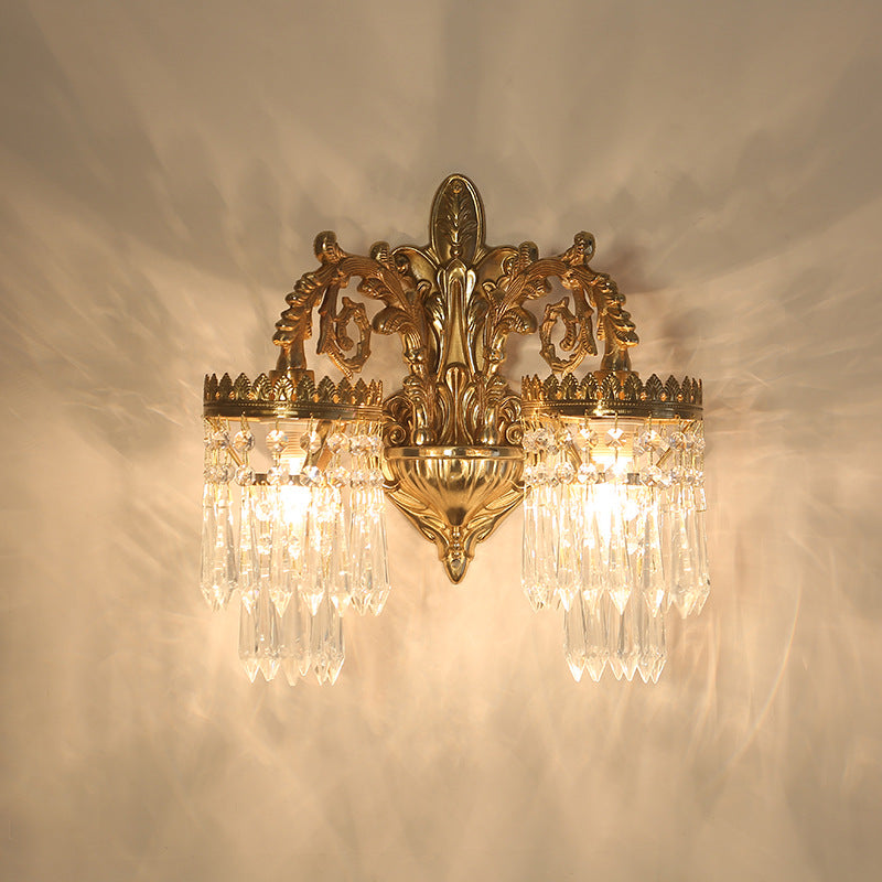 French Copper Crystal Wall Sconce
