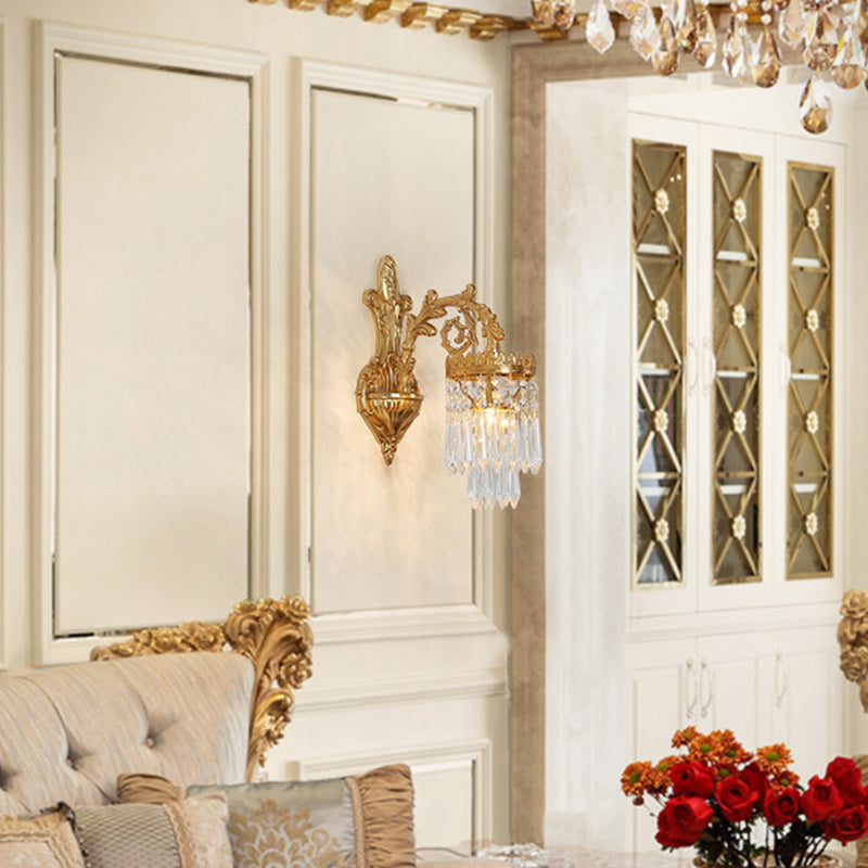 French Copper Crystal Wall Sconce