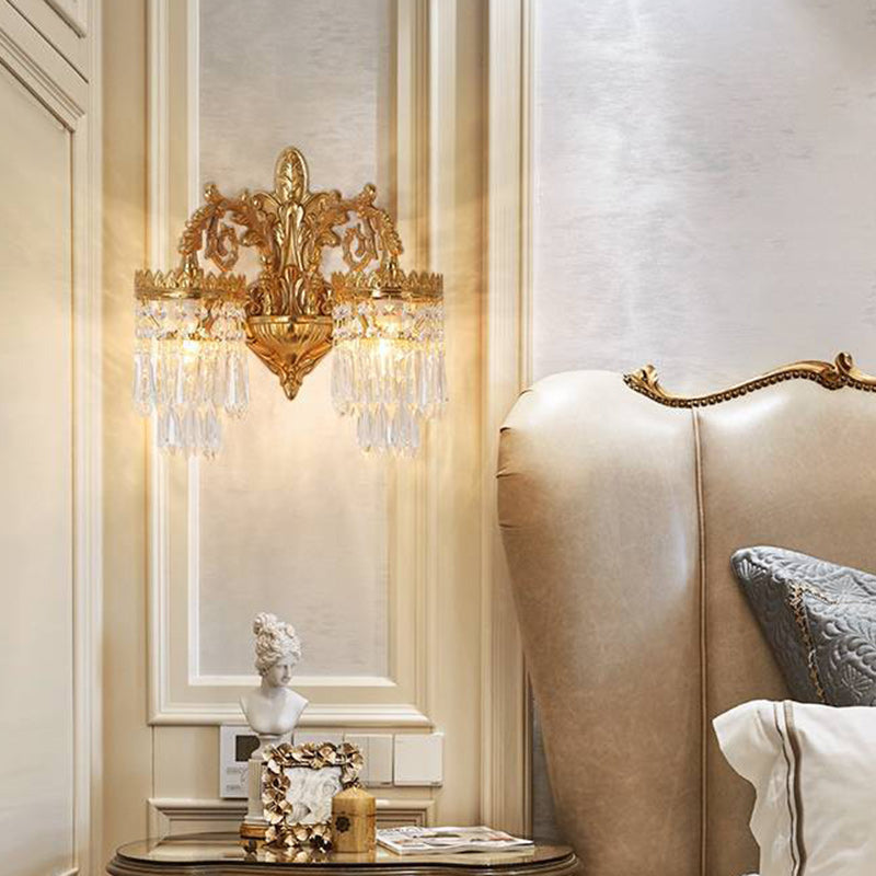 French Copper Crystal Wall Sconce