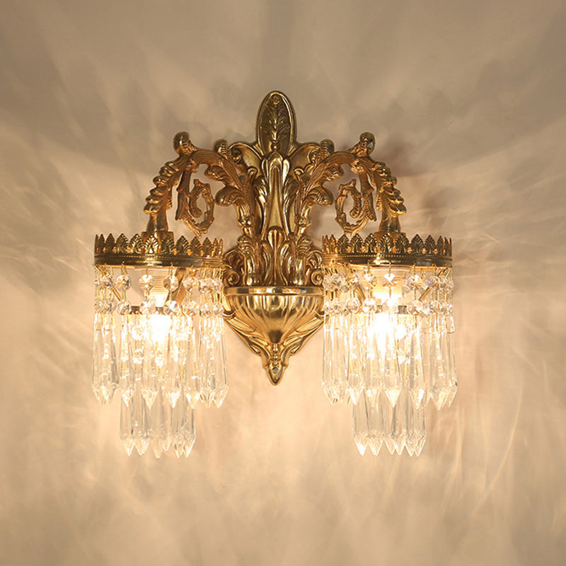French Copper Crystal Wall Sconce