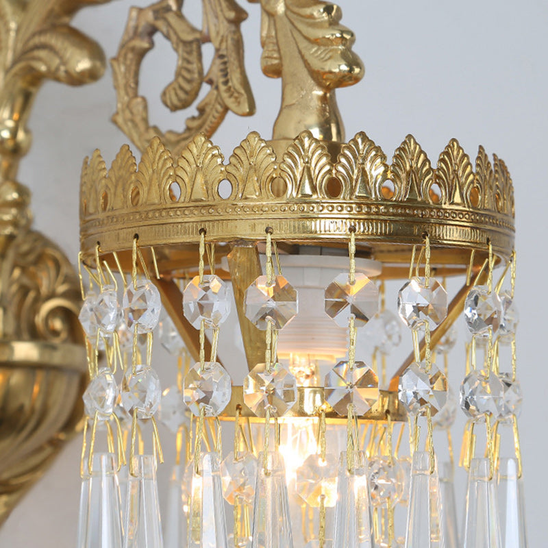 French Copper Crystal Wall Sconce