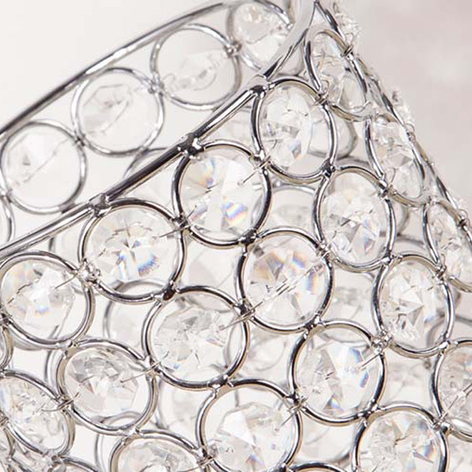 Premium Modern Cylinder Iron and Crystal 1-Light Table Lamp for Living Room