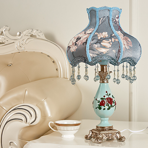 Elegant European Resin Table Lamp - 1-Light Design for Bedroom
