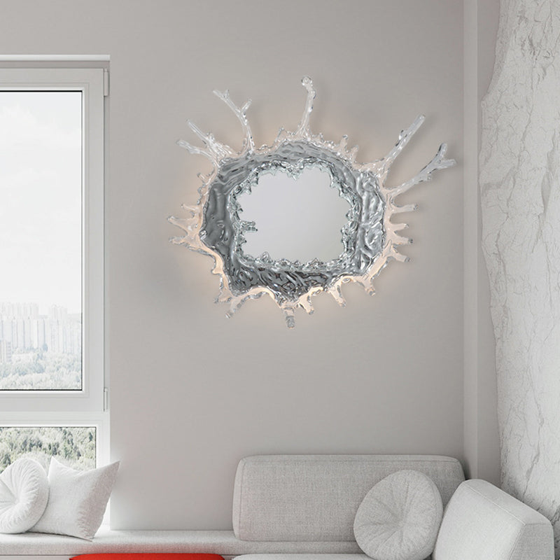 Modern Stainless Steel LED Wall Sconce with Acrylic Water