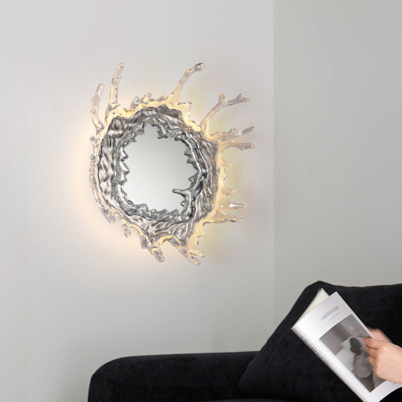 Modern Stainless Steel LED Wall Sconce with Acrylic Water