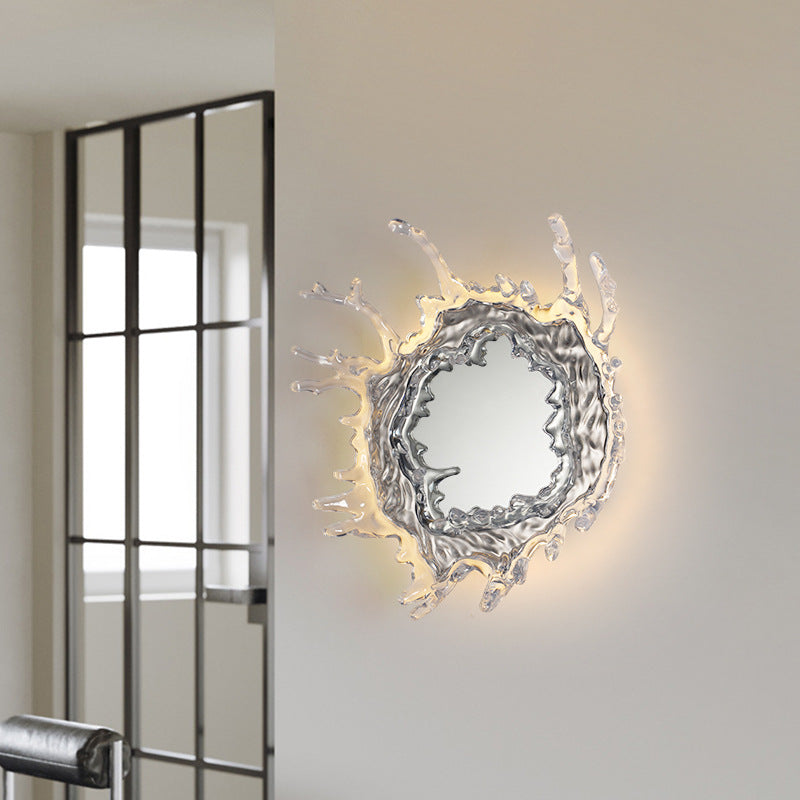 Modern Stainless Steel LED Wall Sconce with Acrylic Water