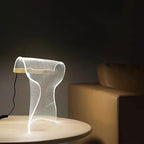 Modern Irregular Transparent LED Table Lamp - Aluminum & Acrylic for Bedroom