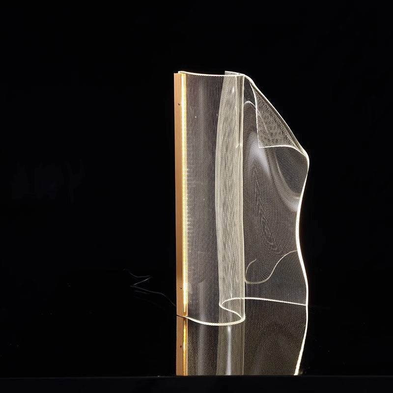 Modern Irregular Transparent LED Table Lamp - Aluminum & Acrylic for Bedroom