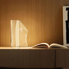 Modern Irregular Transparent LED Table Lamp - Aluminum & Acrylic for Bedroom