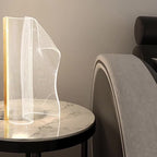 Modern Irregular Transparent LED Table Lamp - Aluminum & Acrylic for Bedroom