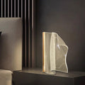 Modern Irregular Transparent LED Table Lamp - Aluminum & Acrylic for Bedroom