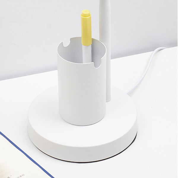Adjustable Angle Iron and Wood Table Lamp - Modern Minimalist Design for Study