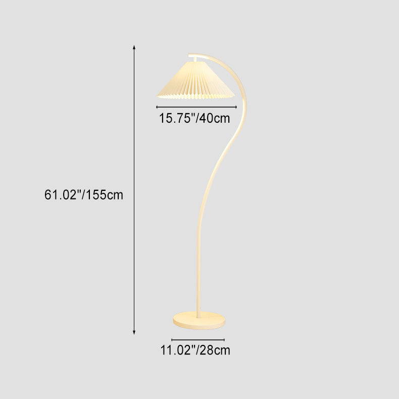 Minimalist Pleated Fabric Floor Lamp - 1-Light Design for Living Room