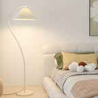 Minimalist Pleated Fabric Floor Lamp - 1-Light Design for Living Room