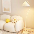 Minimalist Pleated Fabric Floor Lamp - 1-Light Design for Living Room