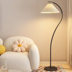 Minimalist Pleated Fabric Floor Lamp - 1-Light Design for Living Room