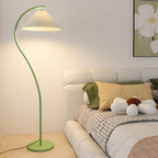 Minimalist Pleated Fabric Floor Lamp - 1-Light Design for Living Room