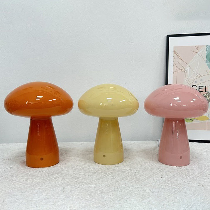 Nordic Mushroom Glass USB LED Table Lamp for Bedroom
