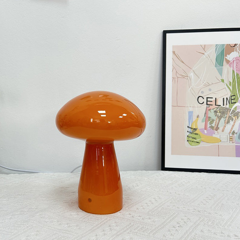 Nordic Mushroom Glass USB LED Table Lamp for Bedroom
