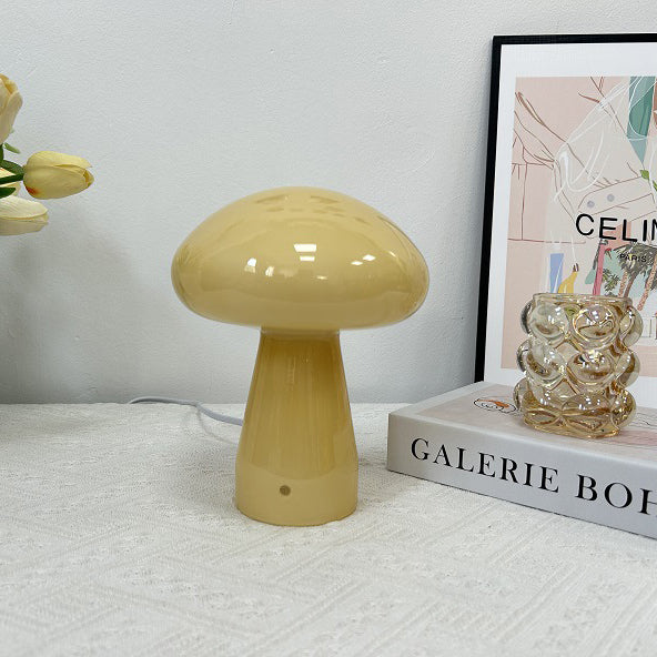 Nordic Mushroom Glass USB LED Table Lamp for Bedroom
