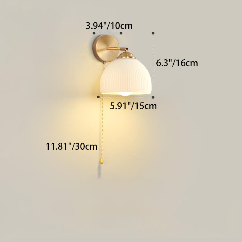 French Dome Glass Wall Sconce