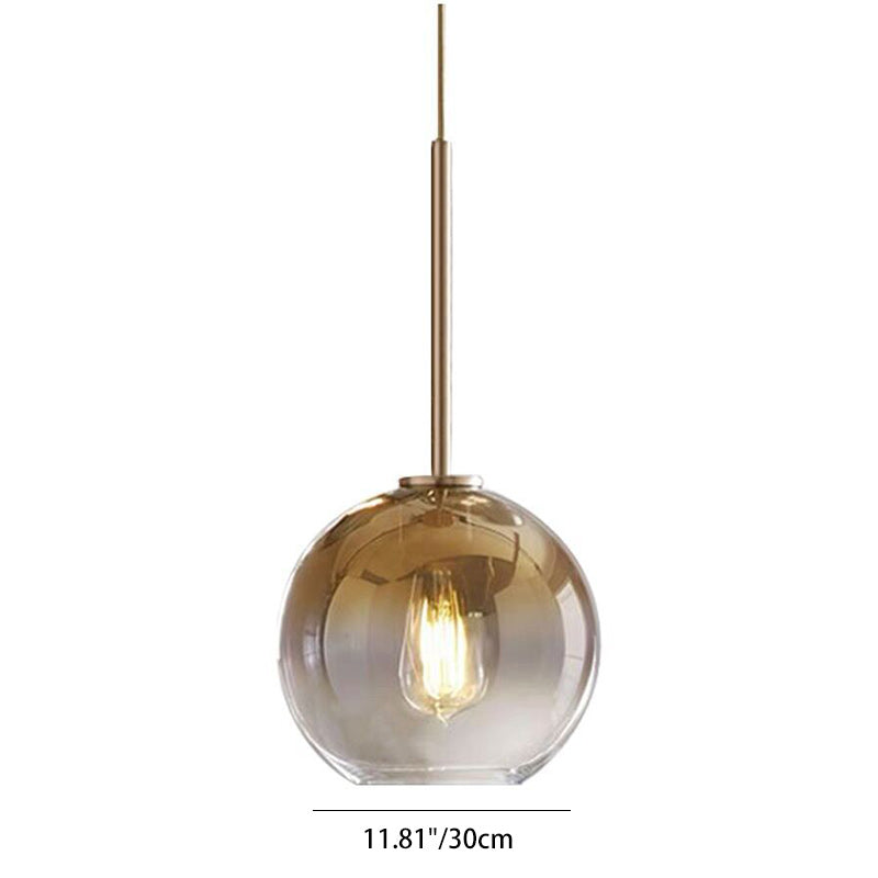 Luxury Gradient Glass Globe Pendant Light - 1-Light for Dining Room