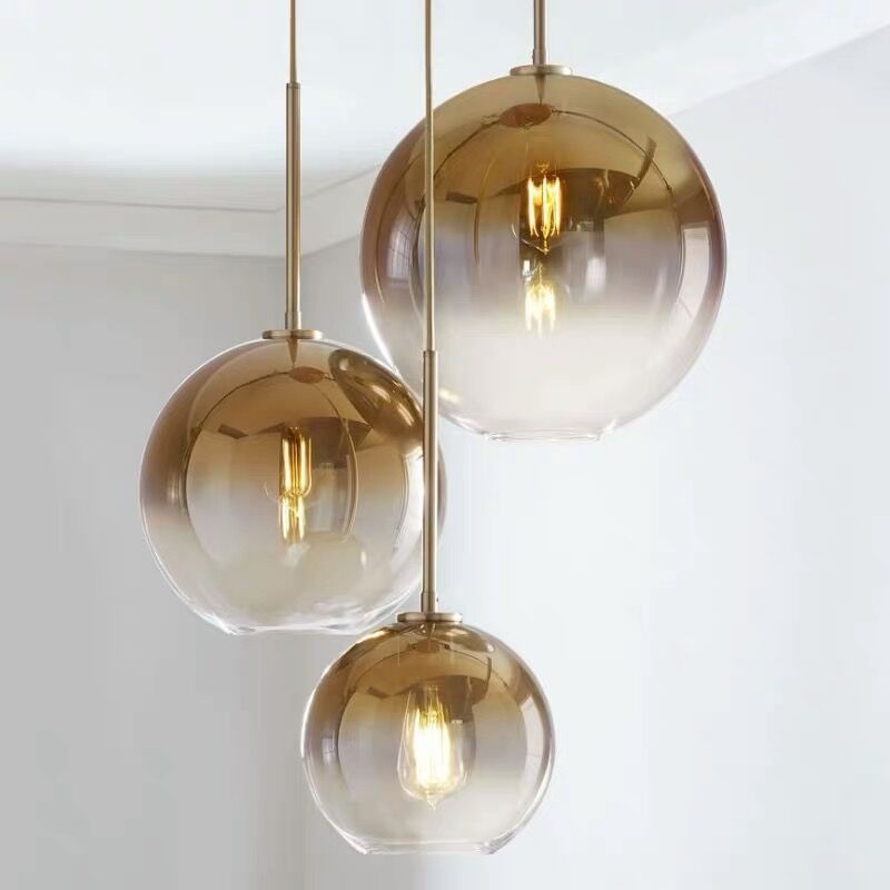 Luxury Gradient Glass Globe Pendant Light - 1-Light for Dining Room