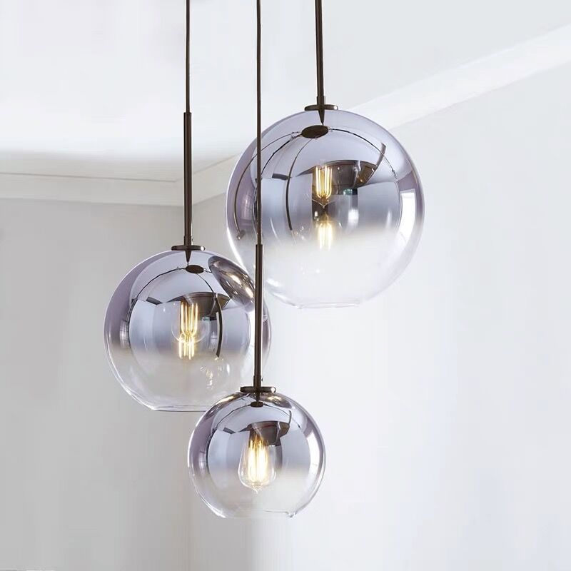 Luxury Gradient Glass Globe Pendant Light - 1-Light for Dining Room