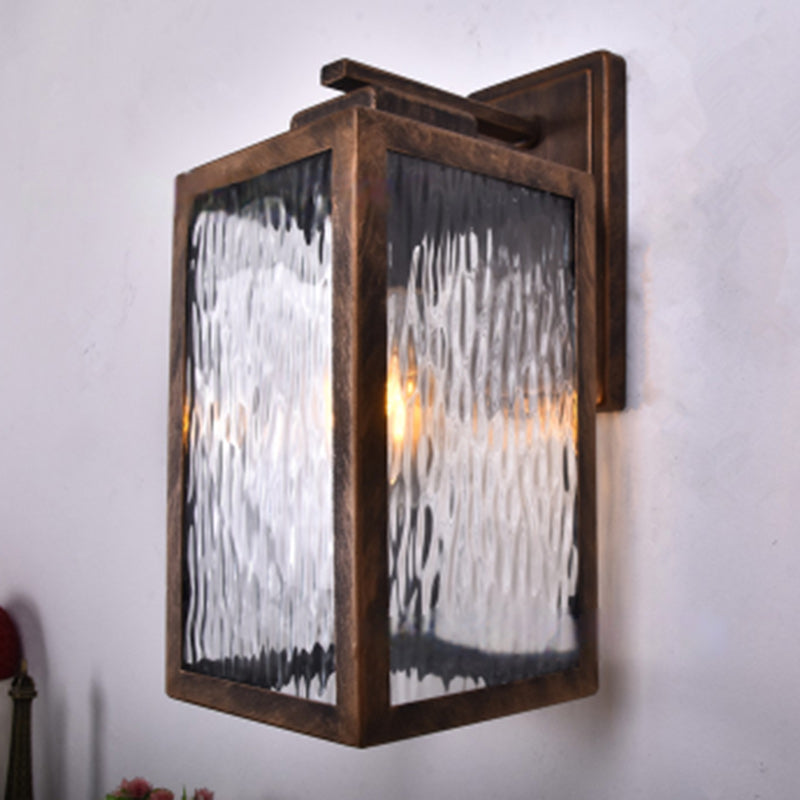 Scandinavian Waterproof Rectangle Aqua Glass Outdoor Wall