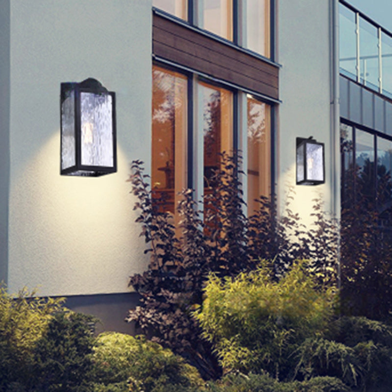 Scandinavian Waterproof Rectangle Aqua Glass Outdoor Wall