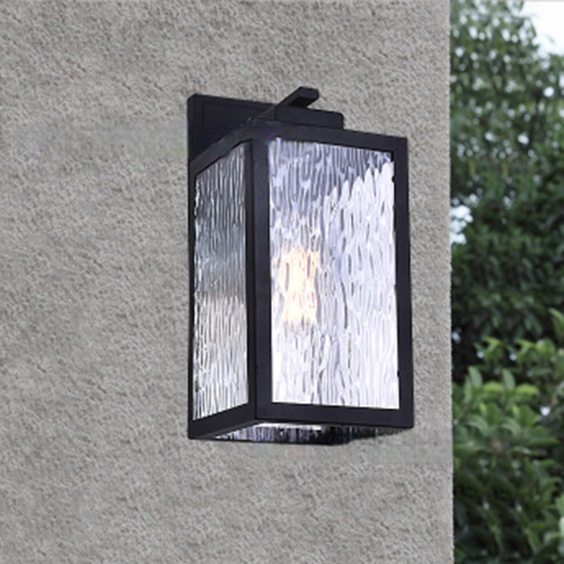Scandinavian Waterproof Rectangle Aqua Glass Outdoor Wall