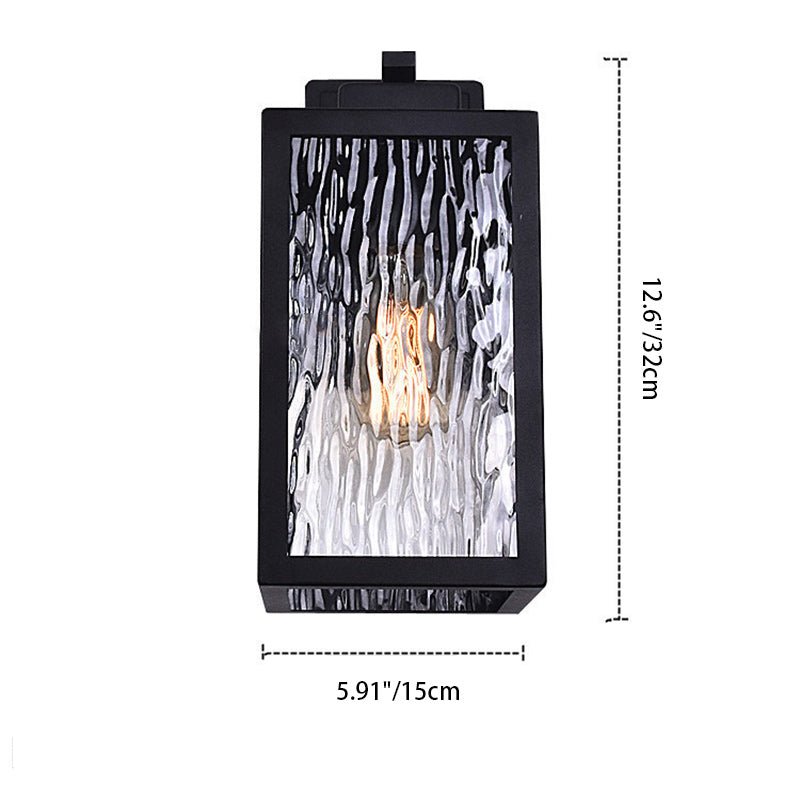Scandinavian Waterproof Rectangle Aqua Glass Outdoor Wall