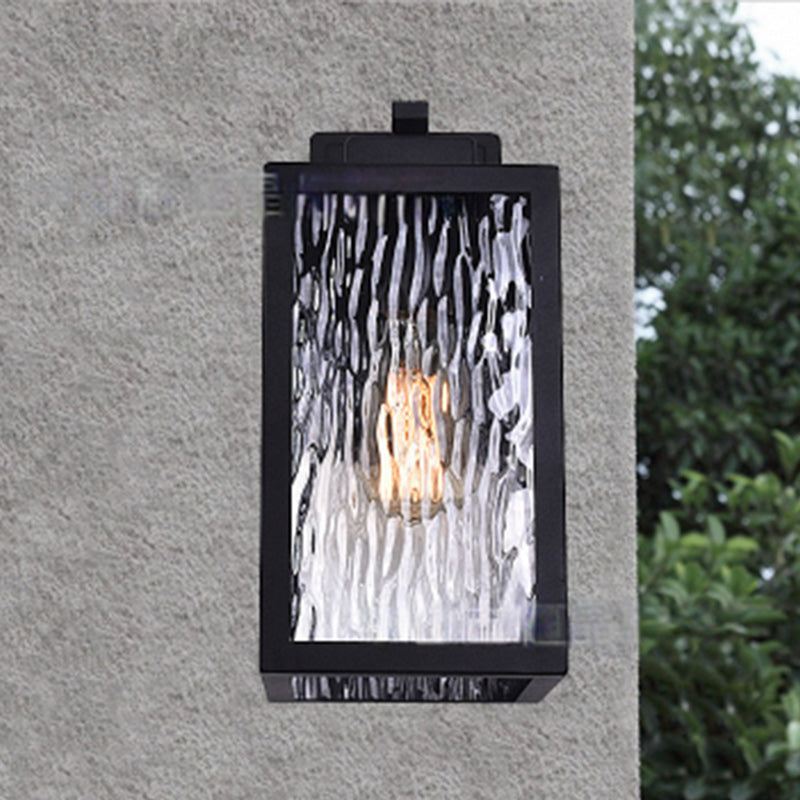 Scandinavian Waterproof Rectangle Aqua Glass Outdoor Wall