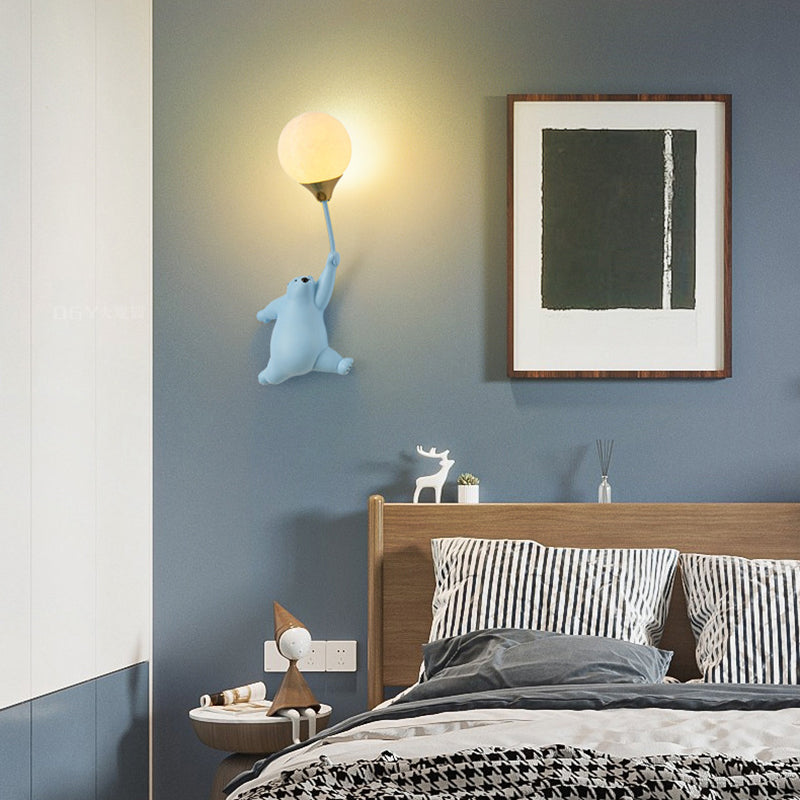 Scandinavian Bear Balloon Wall Sconce