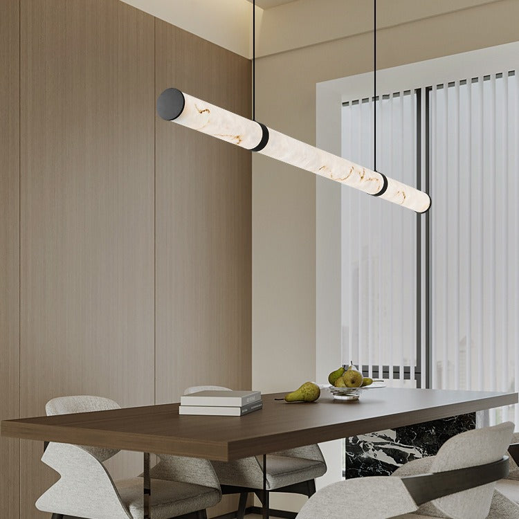 Luxury Textured Iron LED Pendant Light for Dining Room - Modern Cylinder Design