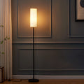 Minimalist Cylinder Iron Floor Lamp with Fabric Shade - 1-Light Design for Bedroom