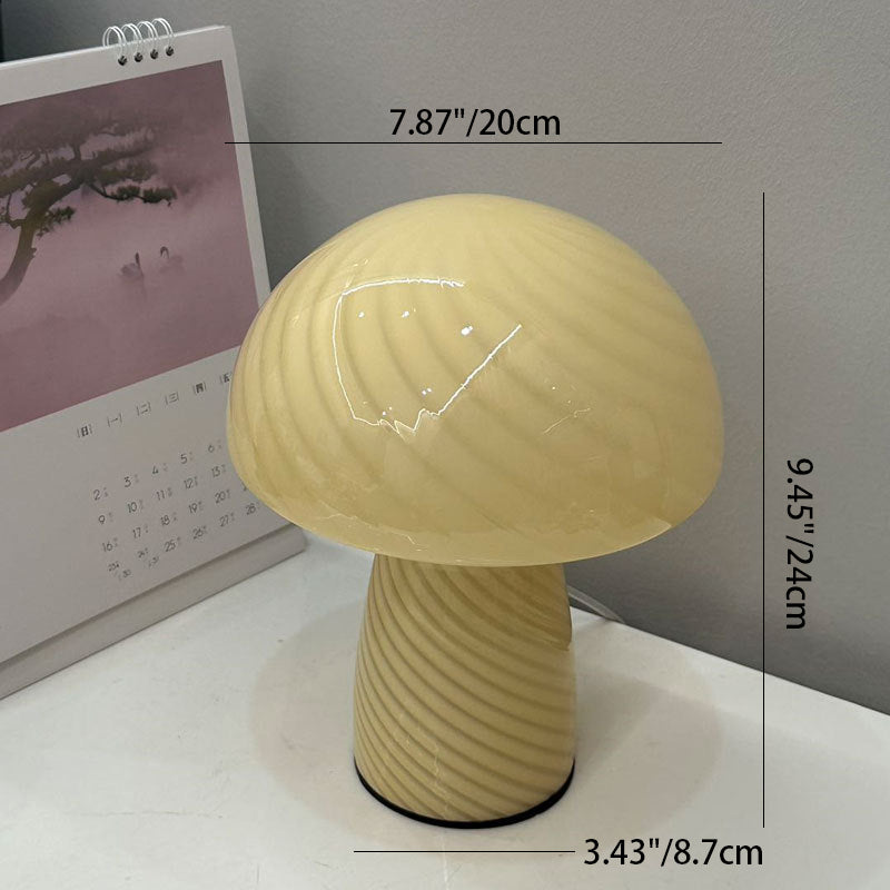 Scandinavian Cylinder Half Round Textured Glass Table Lamp - 1-Light for Bedroom