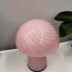Scandinavian Cylinder Half Round Textured Glass Table Lamp - 1-Light for Bedroom