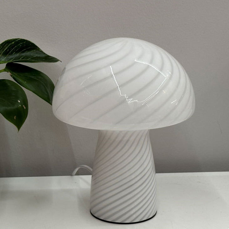 Scandinavian Cylinder Half Round Textured Glass Table Lamp - 1-Light for Bedroom