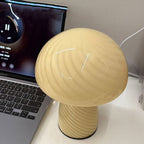 Scandinavian Cylinder Half Round Textured Glass Table Lamp - 1-Light for Bedroom